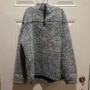 Oversized fuzzy quarter zip